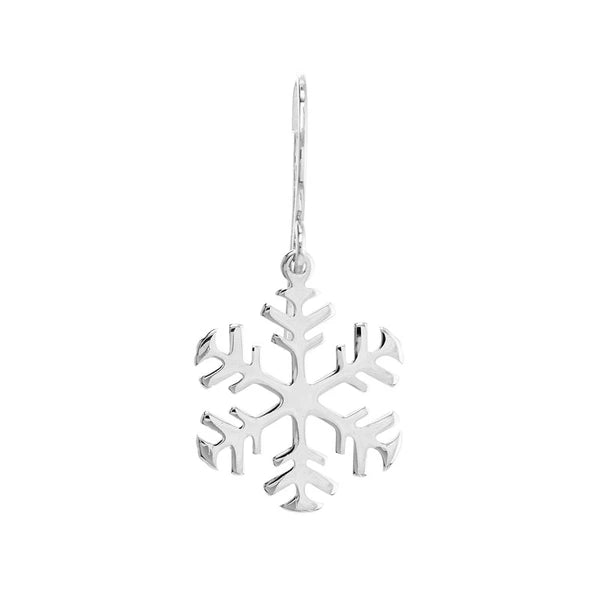 Polished Snowflake Earrings on Fish Hook