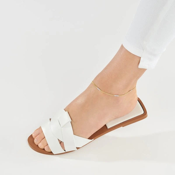 Two-Tone Mariner Chain Anklet with Staple Bars