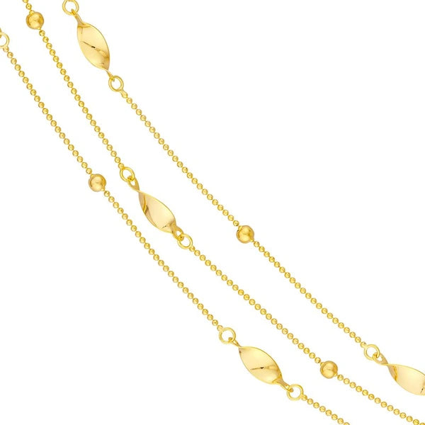 Layered Bead and Marquise Stations Necklace