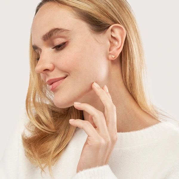 Puffy Heart Stud Earrings on Post Back