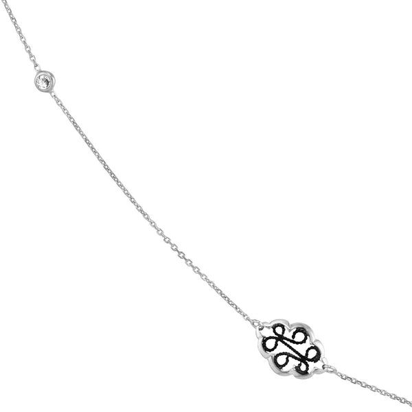 Long And Lovely Rhod.Filigree W/cz Stat