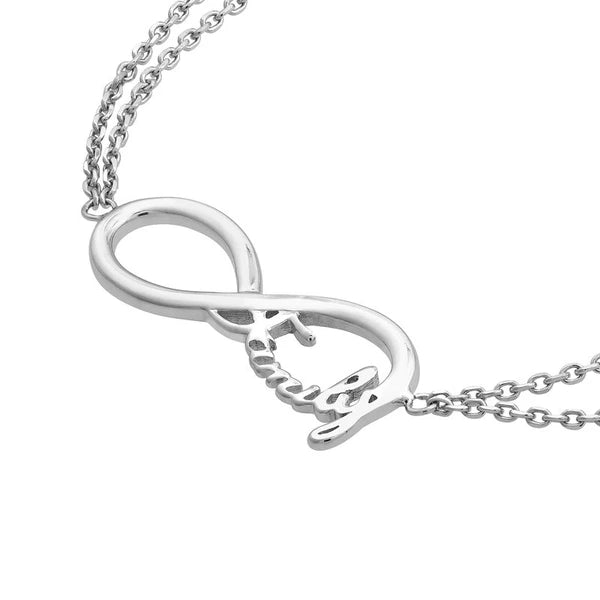 Sterling Silver Infinity Symbol Family Adjustable Bracelet