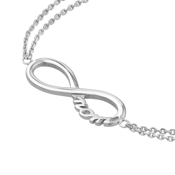 Sterling Silver Infinity Symbol Mom Adjustable Bracelet