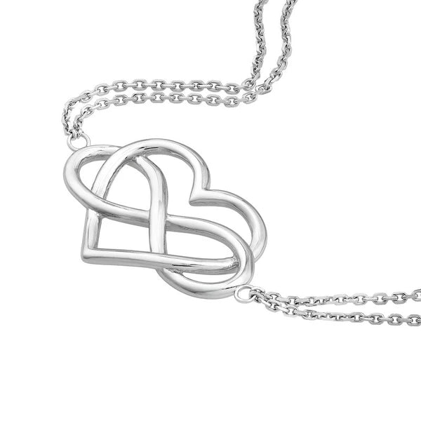 Sterling Silver Infinity in Heart Adjustable Bracelet