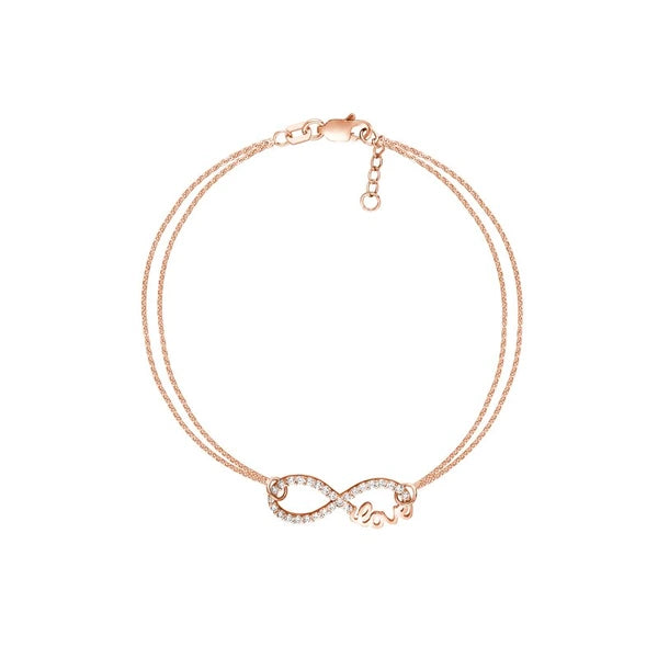 Plated Sterling Silver CZ Infinity Love Bracelet