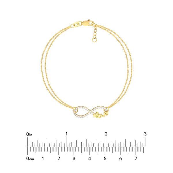 Plated Sterling Silver CZ Infinity Love Bracelet