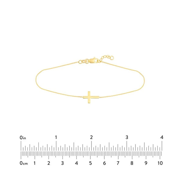 Sideways Mini Cross Adjustable Bracelet