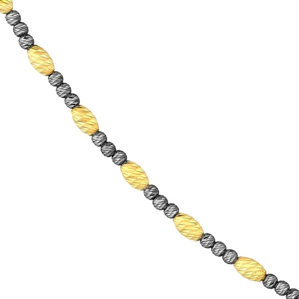 D/c Yell Ov.Bead And Blk Rnd Bead Neck