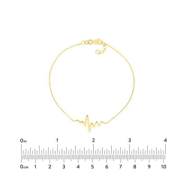 Heartbeat on Chain Adjustable Bracelet