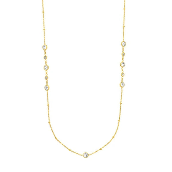 Saturn Chain Bezel Long Necklace