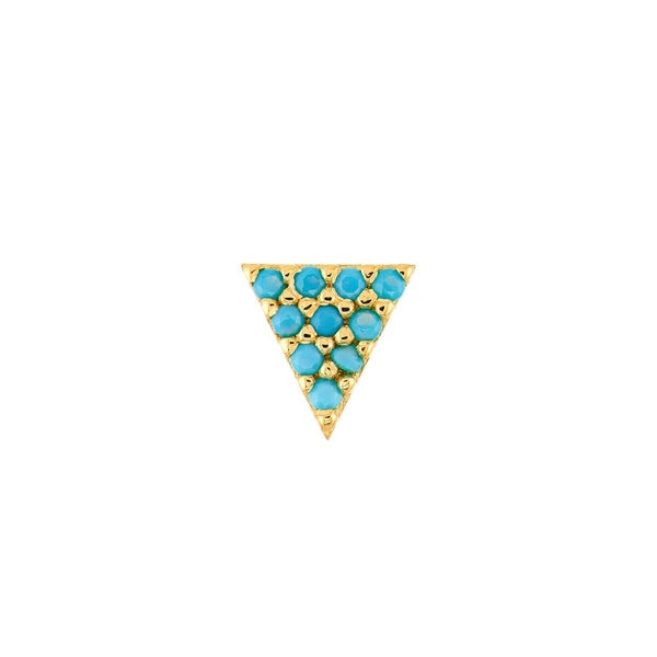 Simulated Turquoise Triangle Stud Earrings