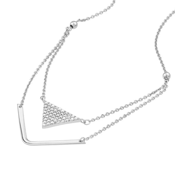 Sterling Silver CZ Stability and Balance Necklace