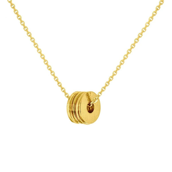 Flat Disc Cluster Adjustable Necklace