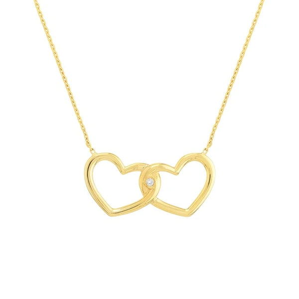 Linked Open Hearts Adjustable Necklace