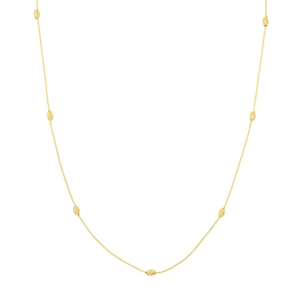 Moon Cut Bead Stations Adjustable Necklace