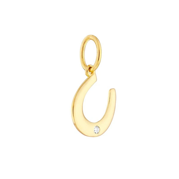 Horseshoe Charm with 1pt Diamond