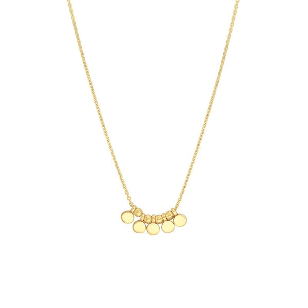 Mini Disc Drop and Bead Station Necklace