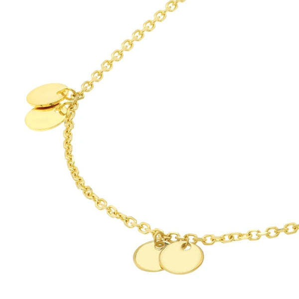 Double Disc Dangle Adjustable Necklace