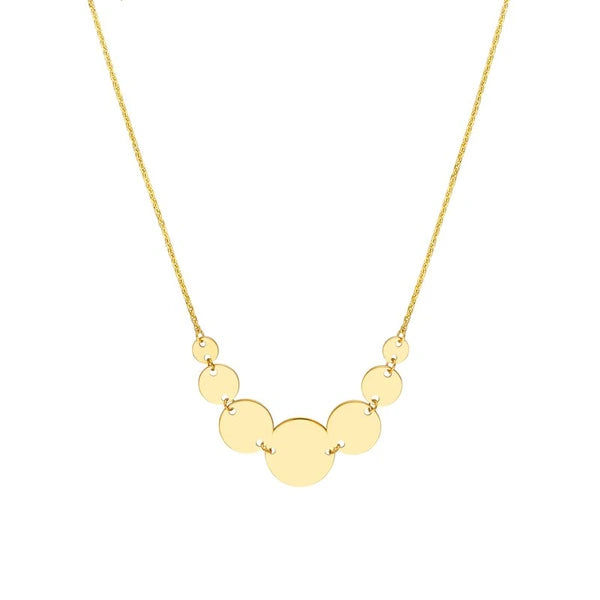 Graduated Disc Station Adjustable Necklace