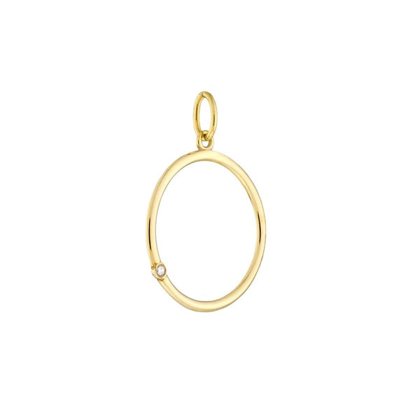 Open Circle Pendant with 1pt Diamond