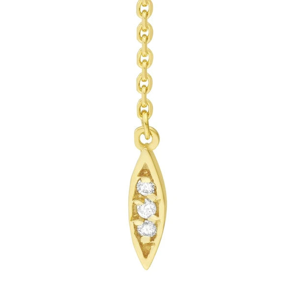 Diamond and Polished Marquise Drop Earrings