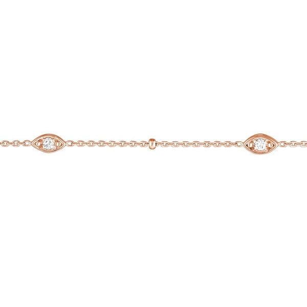 Diamond Marquise Bezels and Beads Bracelet