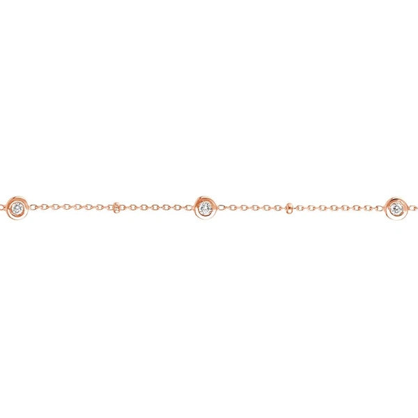 Diamond Bezels and Beads Bracelet