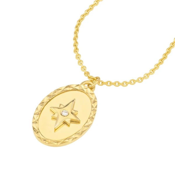North Star Medallion Necklace with Diamond