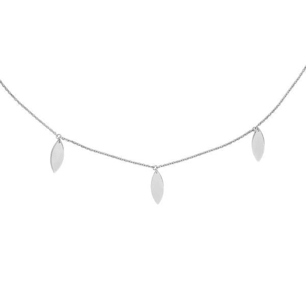 Sterling Silver Marquise Drops Adjustable Choker