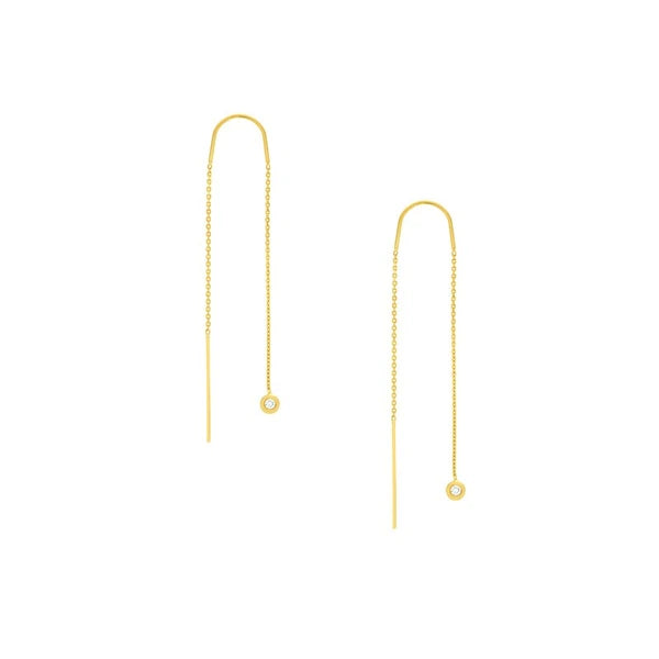 1/20tcw Diamond Bezel Threader Earrings