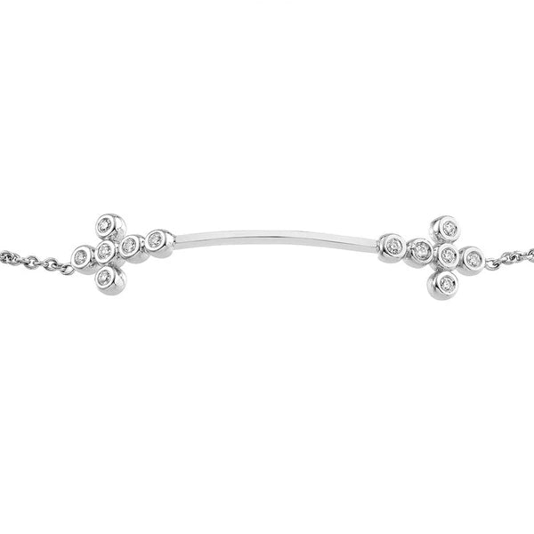 Sterling Silver CZ Bezel Bolo Bracelet