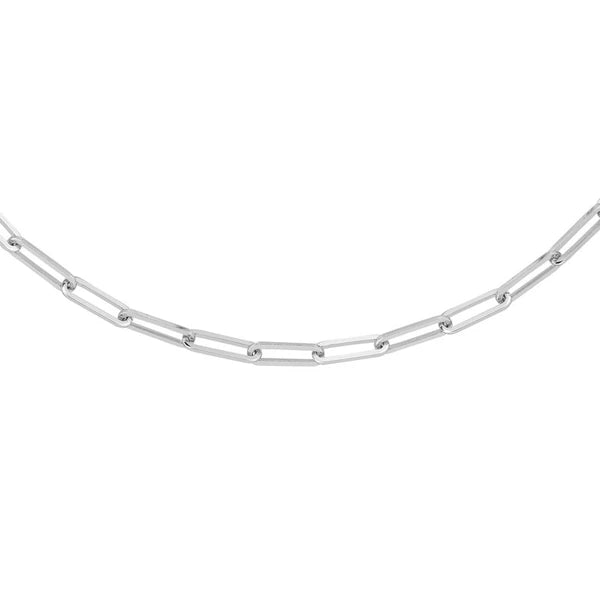 Sterling Silver Paper Clip Chain Adjustable Choker
