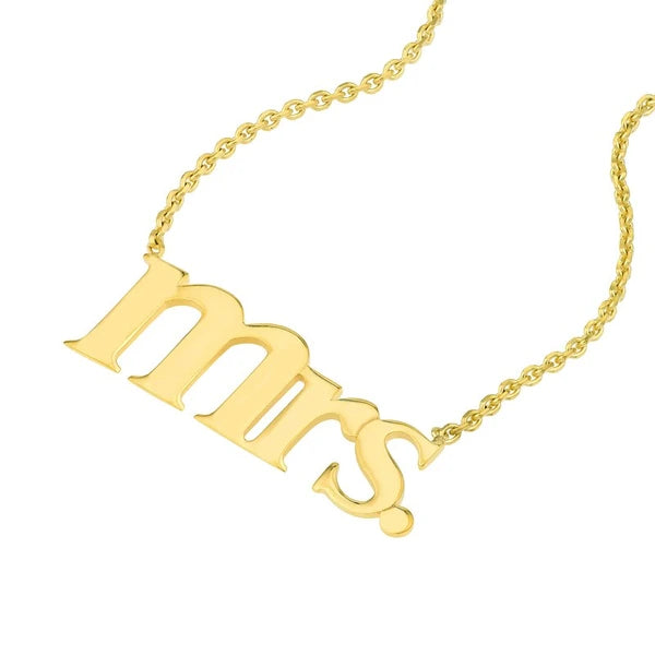 Mrs. N/Ameplate Adjustable Necklace