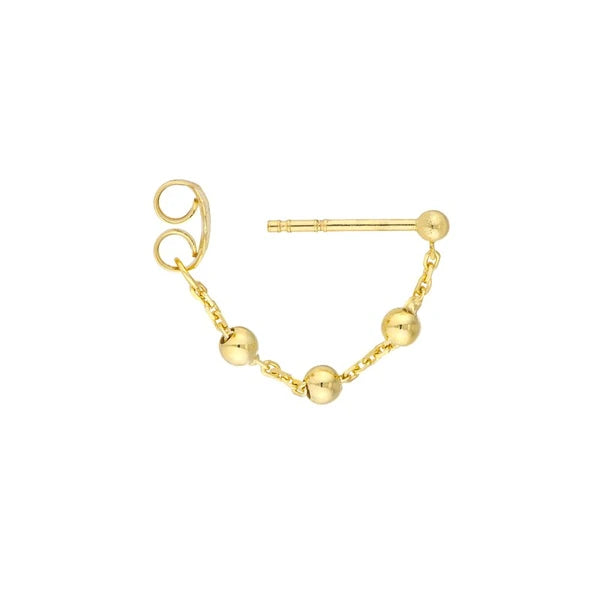 Beaded Chain Huggie Earrings