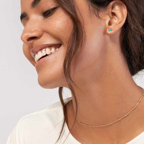 Turq EN/Amel Stations Saturn Chain Choker