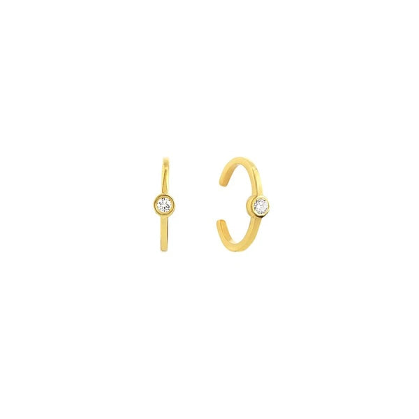 1/20tcw Bezel Diamond Earring Cuff