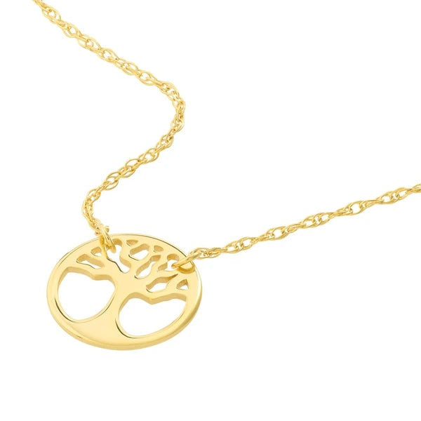So You Cutout Tree of Life Disc Adj Necklace