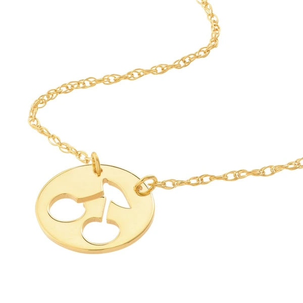 So You Cutout Cherry Mini Disk Adj Necklace