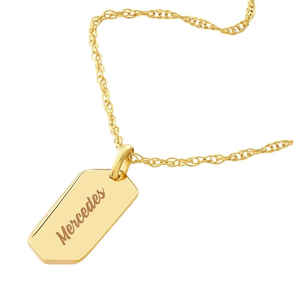 So You Mini Engravable Hexagon Adj Necklace