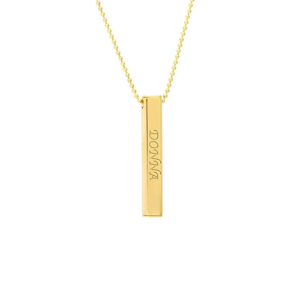 Men's Engravable 3D Bar Necklace