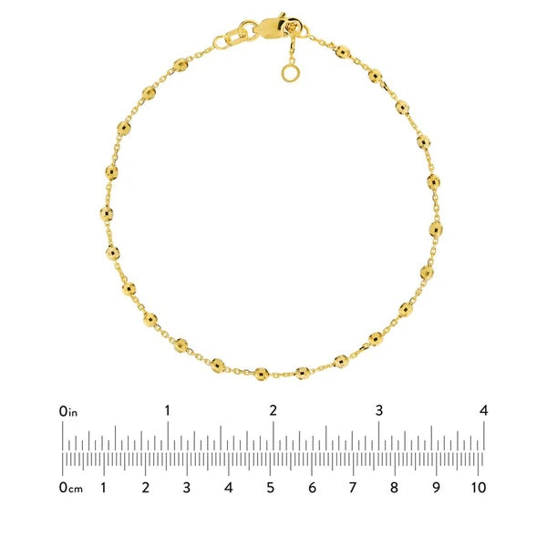 Adjustable Diamond Cut Beaded Bracelet