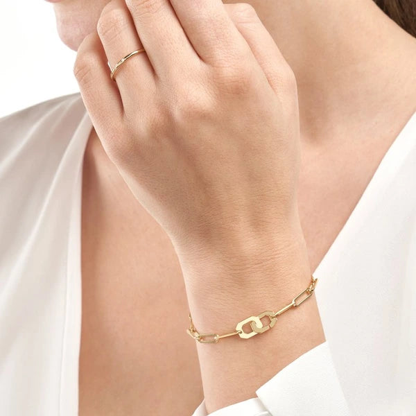 Octagon Clasp Paper Clip Bracelet