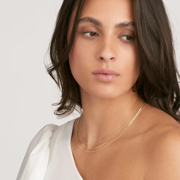 Mixed-Link Triple Strand Necklace