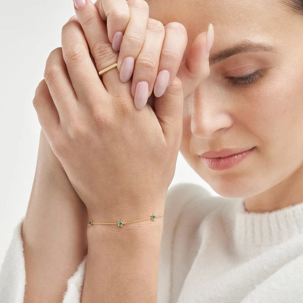 Turquoise EN/Amel Star Station Bracelet