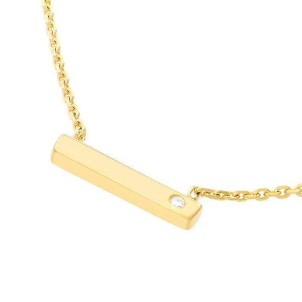 Horizontal Staple Diamond Necklace