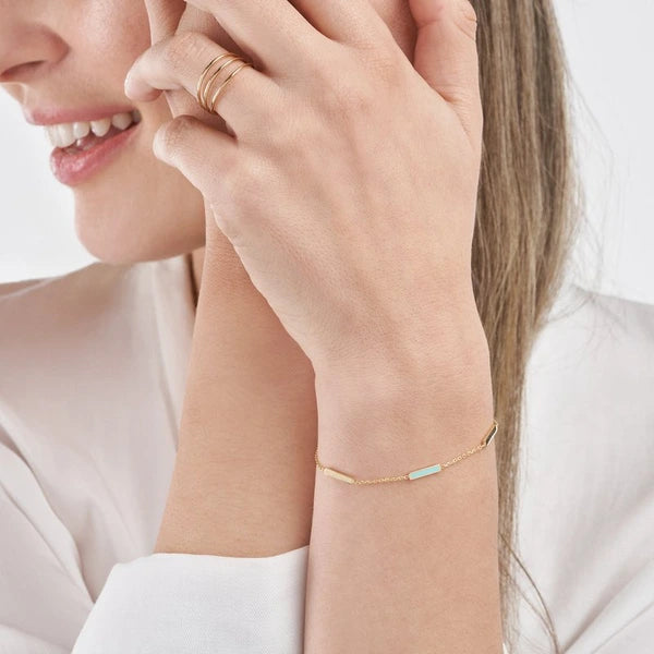 Turquoise EN/Amel AlterN/Ating Bar Station Bracelet
