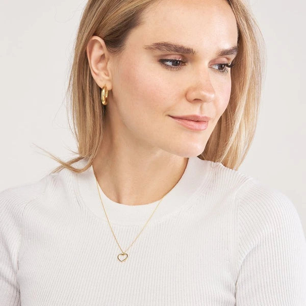 Open Heart Diamond Bezel Necklace