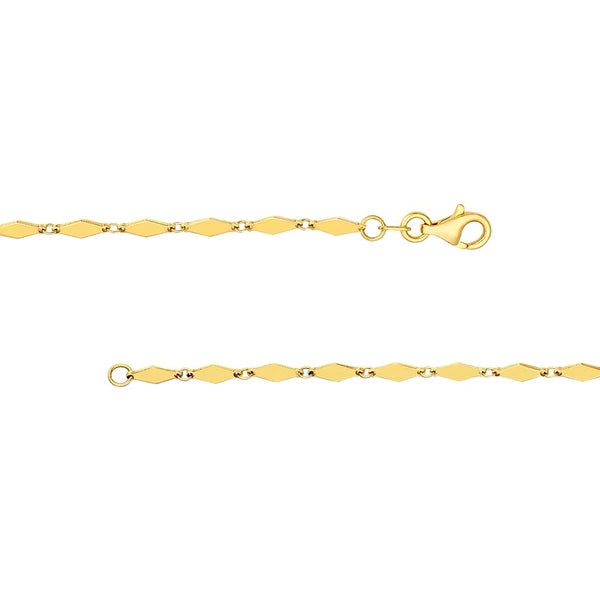 Diamond-Shaped Flat Link Chain