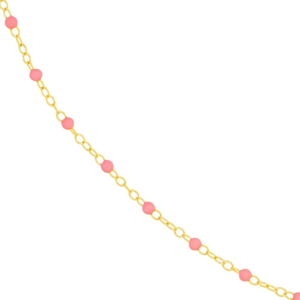 Baby Pink EN/Amel Bead Piatto Chain