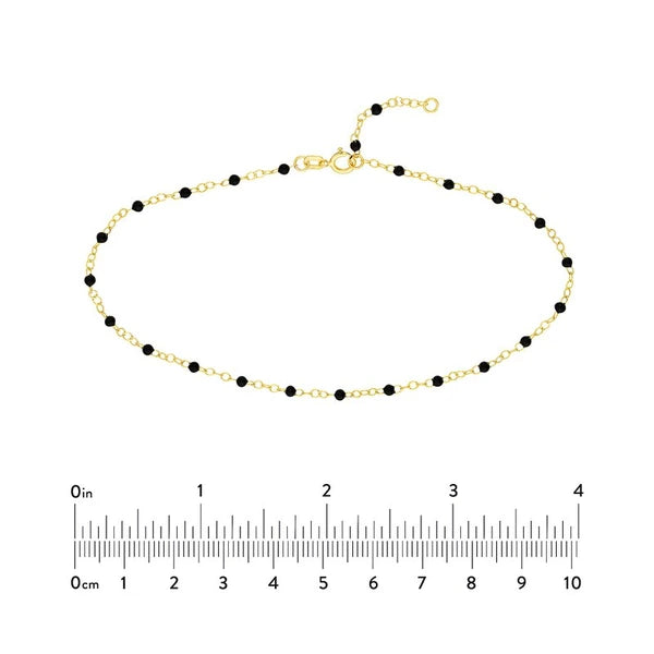 Black EN/Amel Bead Piatto Chain